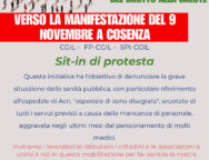 Verso la Manifestazione del 9 Novembre a Cosenza CGIL – FP – SPI in Difesa della Sanità Pubblica e dell’ospedale di Acri.