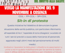 Verso la Manifestazione del 9 Novembre a Cosenza CGIL – FP – SPI in Difesa della Sanità Pubblica e dell’ospedale di Acri.