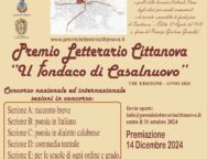 Ottava edizione del Premio Letterario “Il Fondaco di Casalnuovo”, anno 2024