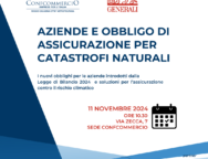 Lunedì il Seminario Confcommercio “Aziende e obbligo di assicurazione per catastrofi naturali”