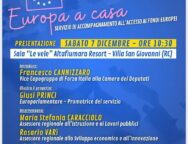 Nasce il nuovo servizio “Europa a casa”, Princi “Strumento per costruire un ponte concreto tra Bruxelles e la Calabria”