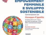 Domani 12 dicembre 2024 incontro sull’Empowerment al femminile e sviluppo sostenibile con l’ambasciatore per l’Italia del Patto Europeo per il clima Giuseppe D’Ippolito